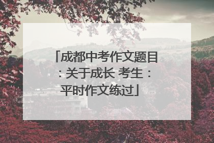 成都中考作文题目：关于成长 考生：平时作文练过