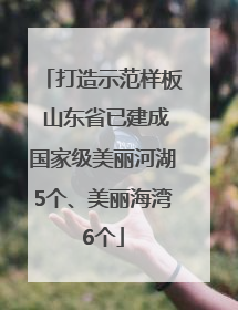 打造示范样板 山东省已建成国家级美丽河湖5个、美丽海湾6个