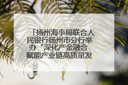 扬州海事局联合人民银行扬州市分行举办“深化产金融合 赋能产业链高质量发展”共建联学活动