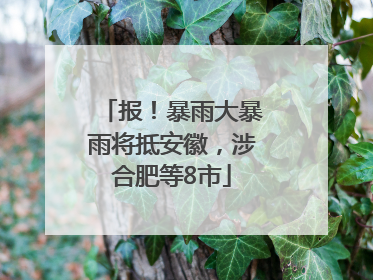 报！暴雨大暴雨将抵安徽，涉合肥等8市