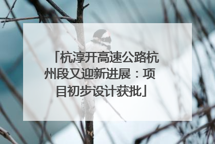 杭淳开高速公路杭州段又迎新进展：项目初步设计获批