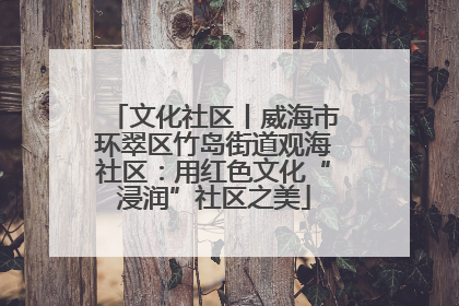 文化社区丨威海市环翠区竹岛街道观海社区：用红色文化“浸润”社区之美