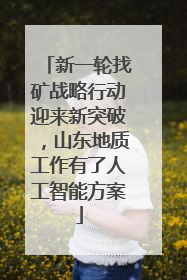 新一轮找矿战略行动迎来新突破，山东地质工作有了人工智能方案