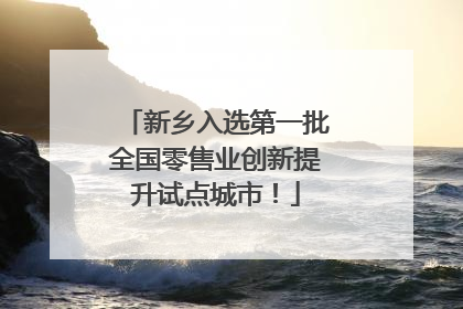 新乡入选第一批全国零售业创新提升试点城市！