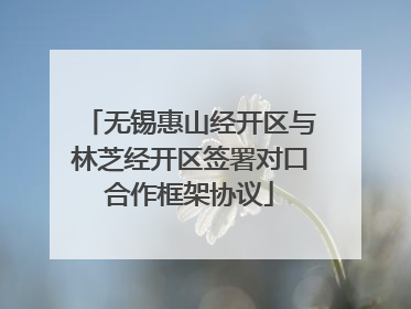 无锡惠山经开区与林芝经开区签署对口合作框架协议