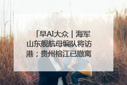 早AI大众｜海军山东舰航母编队将访港；贵州榕江已撤离转移群众超4万人