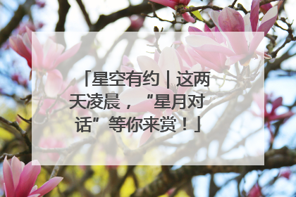 星空有约｜这两天凌晨，“星月对话”等你来赏！