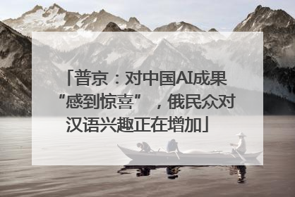 普京：对中国AI成果“感到惊喜”，俄民众对汉语兴趣正在增加