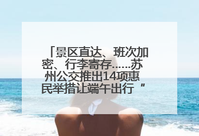 景区直达、班次加密、行李寄存……苏州公交推出14项惠民举措让端午出行“路路顺”