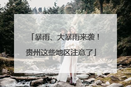 暴雨、大暴雨来袭！贵州这些地区注意了