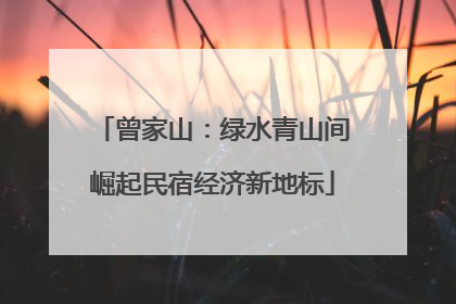 曾家山：绿水青山间崛起民宿经济新地标