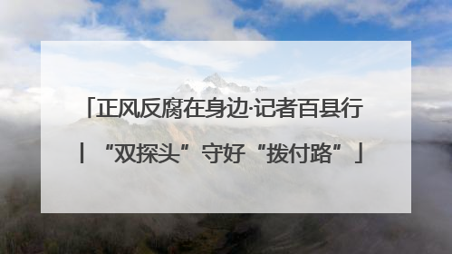 正风反腐在身边·记者百县行丨“双探头”守好“拨付路”