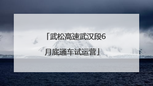 武松高速武汉段6月底通车试运营