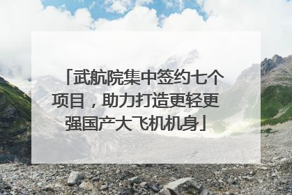 武航院集中签约七个项目，助力打造更轻更强国产大飞机机身