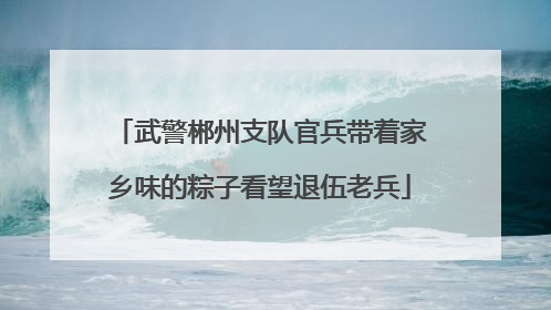 武警郴州支队官兵带着家乡味的粽子看望退伍老兵