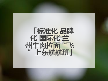标准化 品牌化 国际化 兰州牛肉拉面“飞”上东航航班