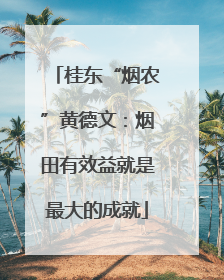 桂东“烟农”黄德文：烟田有效益就是最大的成就