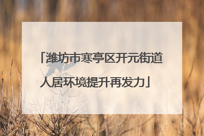 潍坊市寒亭区开元街道人居环境提升再发力