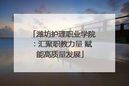 潍坊护理职业学院：汇聚职教力量 赋能高质量发展