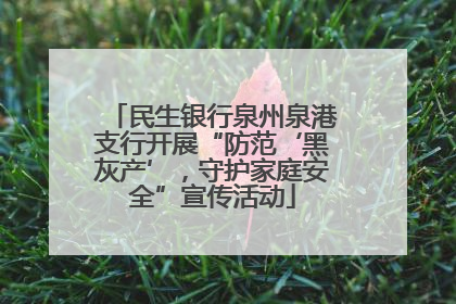 民生银行泉州泉港支行开展“防范‘黑灰产’，守护家庭安全”宣传活动