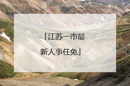 江苏一市最新人事任免