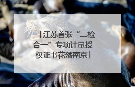 江苏首张“二检合一”专项计量授权证书花落南京