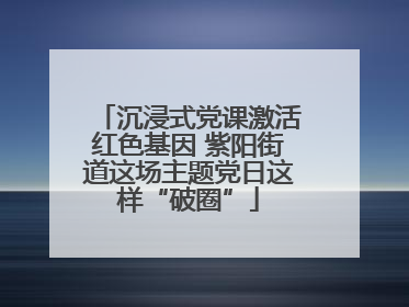 沉浸式党课激活红色基因 紫阳街道这场主题党日这样“破圈”