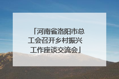 河南省洛阳市总工会召开乡村振兴工作座谈交流会