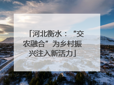 河北衡水：“交农融合”为乡村振兴注入新活力