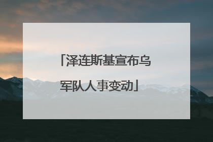 泽连斯基宣布乌军队人事变动