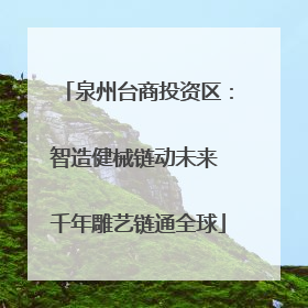 泉州台商投资区：智造健械链动未来 千年雕艺链通全球