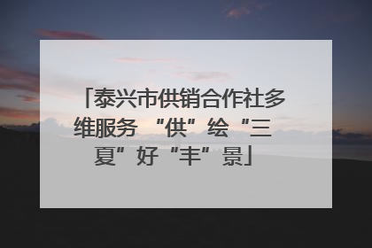 泰兴市供销合作社多维服务 “供”绘“三夏”好“丰”景