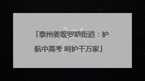 泰州姜堰罗塘街道：护航中高考 呵护千万家
