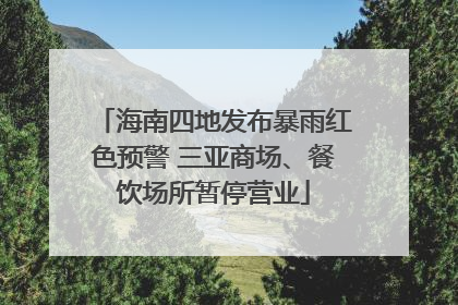 海南四地发布暴雨红色预警 三亚商场、餐饮场所暂停营业