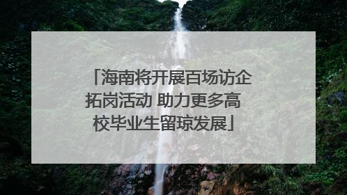 海南将开展百场访企拓岗活动 助力更多高校毕业生留琼发展