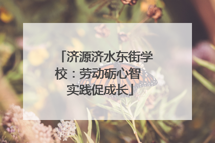 济源济水东街学校：劳动砺心智 实践促成长