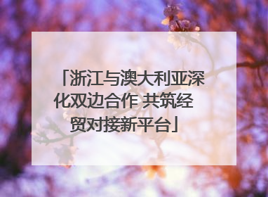 浙江与澳大利亚深化双边合作 共筑经贸对接新平台