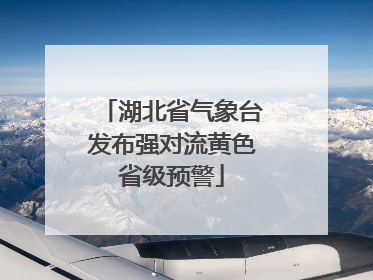 湖北省气象台发布强对流黄色省级预警