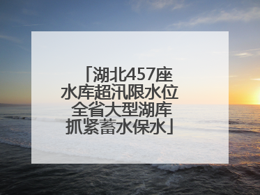 湖北457座水库超汛限水位 全省大型湖库抓紧蓄水保水