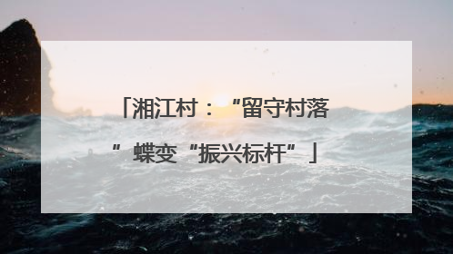 湘江村:“留守村落”蝶变“振兴标杆”