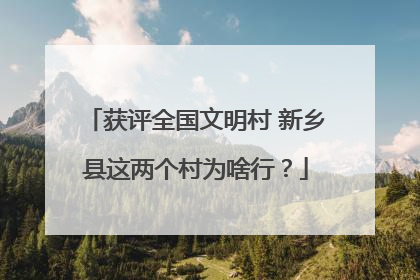 获评全国文明村 新乡县这两个村为啥行？