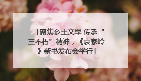 聚焦乡土文学 传承“三不朽”精神，《袁家岭》新书发布会举行