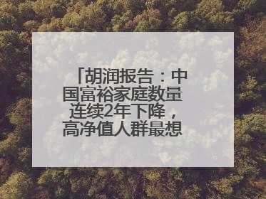 胡润报告：中国富裕家庭数量连续2年下降，高净值人群最想要“健康”