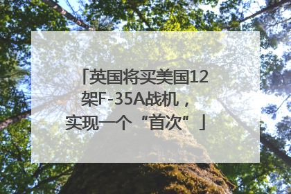 英国将买美国12架F-35A战机，实现一个“首次”