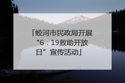 蛟河市民政局开展“6．19救助开放日”宣传活动