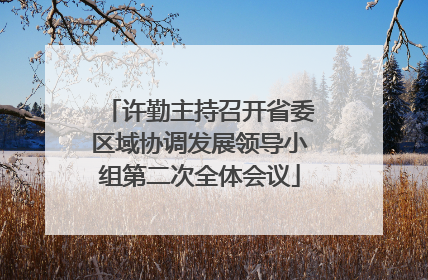 许勤主持召开省委区域协调发展领导小组第二次全体会议