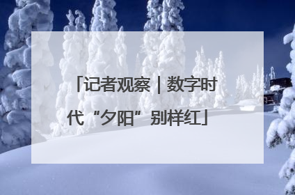 记者观察｜数字时代“夕阳”别样红