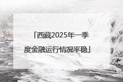 西藏2025年一季度金融运行情况平稳