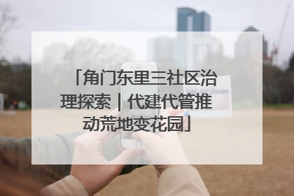 角门东里三社区治理探索｜代建代管推动荒地变花园