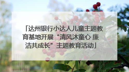 达州银行小达人儿童主题教育基地开展“清风沐童心 廉洁共成长”主题教育活动